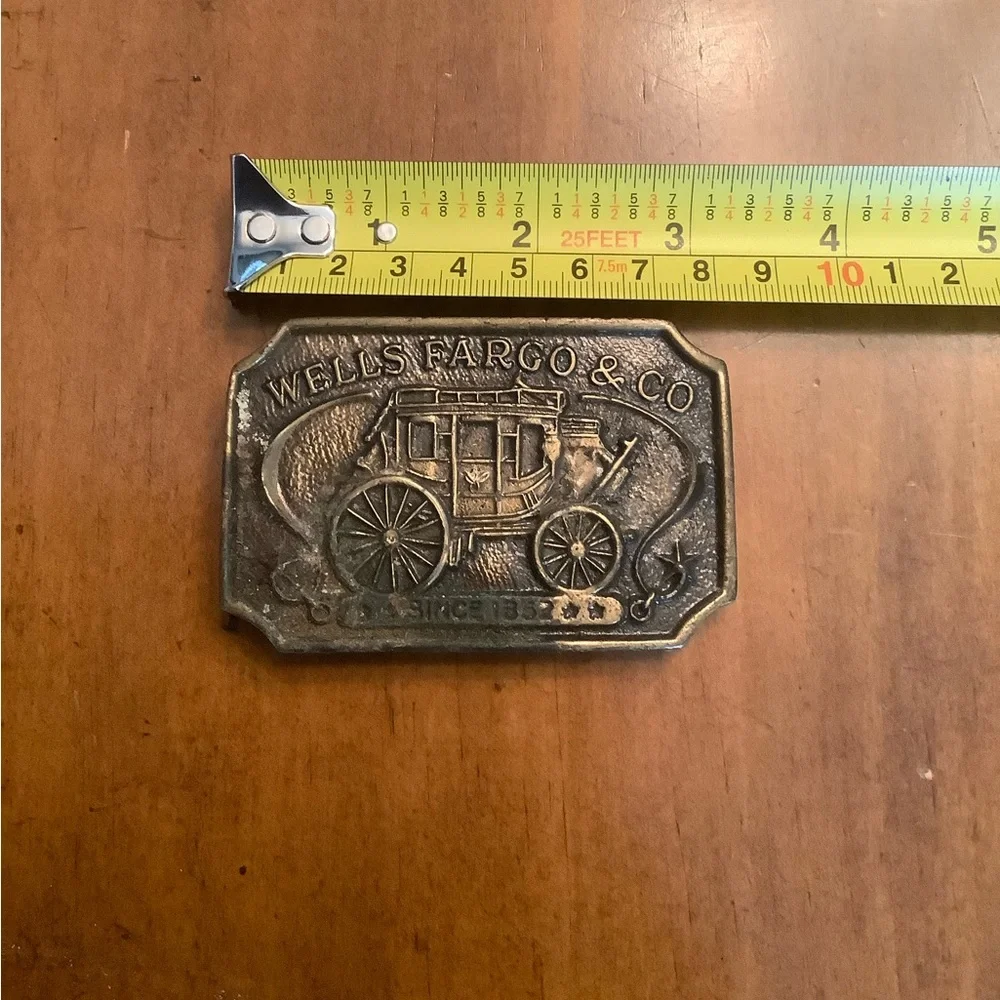 Vintage Wells Fargo & Co. Brass Belt Buckle W13